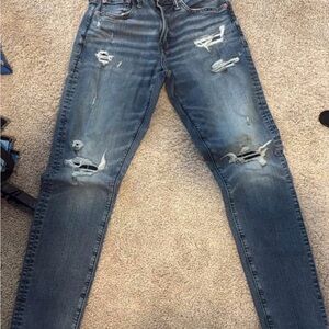 Distressed Blue Jeans